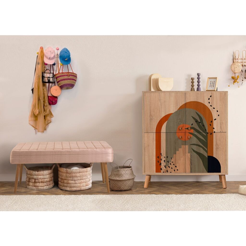 Комплет мебел за ходник Hanah Home Multilux 985 0900, валкано розова