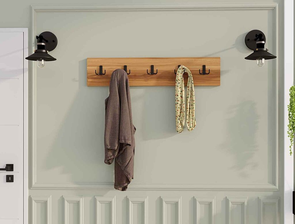 Dzидна светилка Hanah Home, 80x17x1.8 см, боја на орев