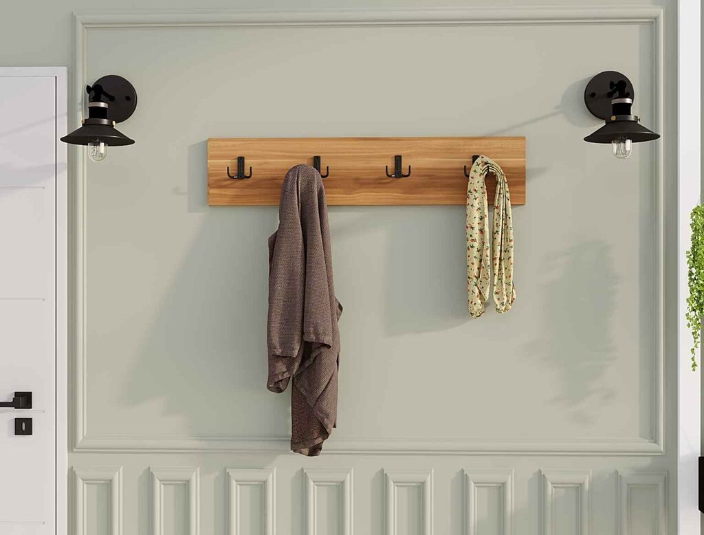 Dzидна светилка Hanah Home Dortlu, 80x15x1.8 см, боја на орев