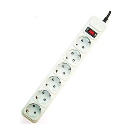 Gembird напојување SPG6-B-10C, 6 приклучоци, прекинувач, 3m, осигурач, заштита од пренапон, сива