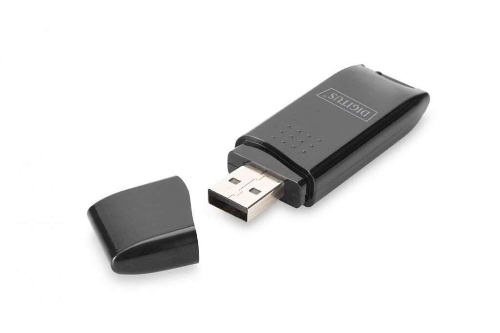 Digitus Читач за повеќе картицки USB 2.0 , црн