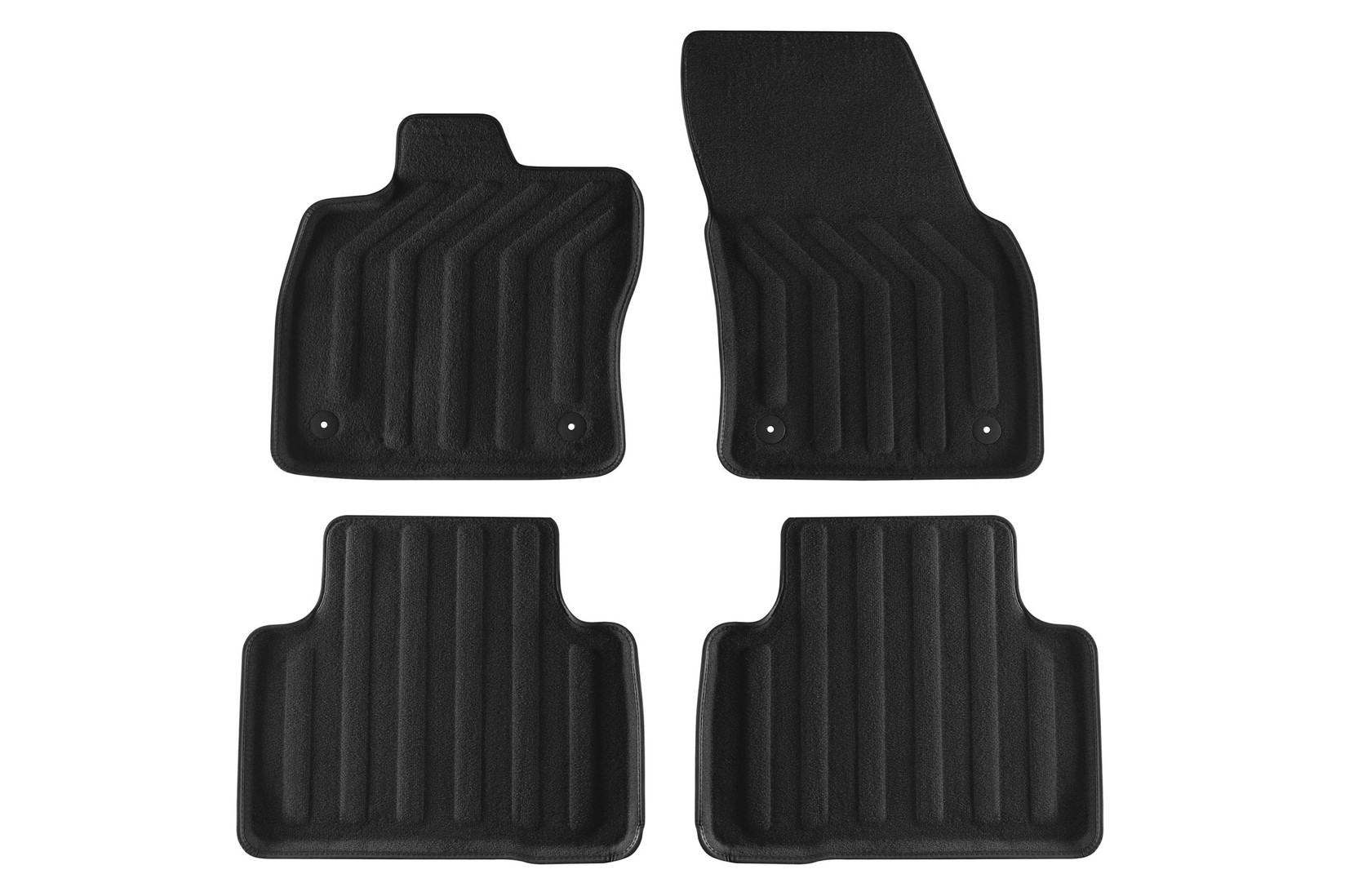 GUMARNY ZUBRI 3D Платнени патосници за VW Touran после 2015 година, 4 дела, црни