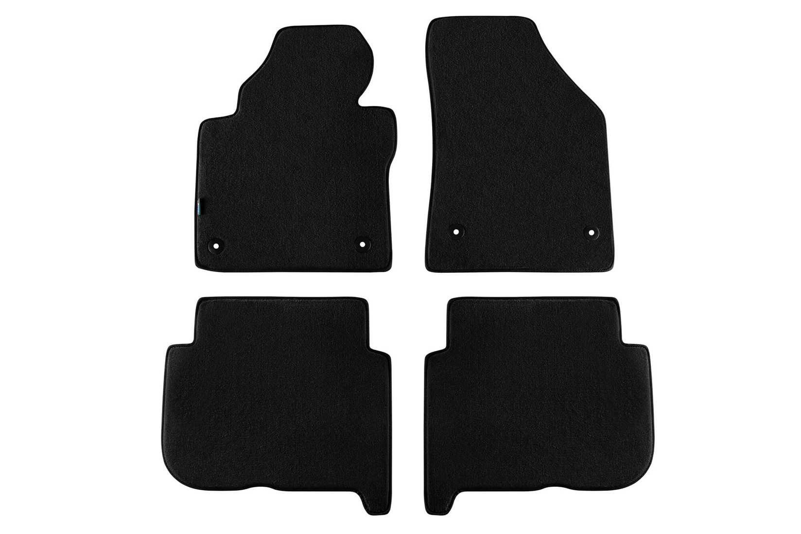 PETEX Платнени патосници за VW Touran 5 места 2007-2015 година, 4 дела, црни, STYLE материјал