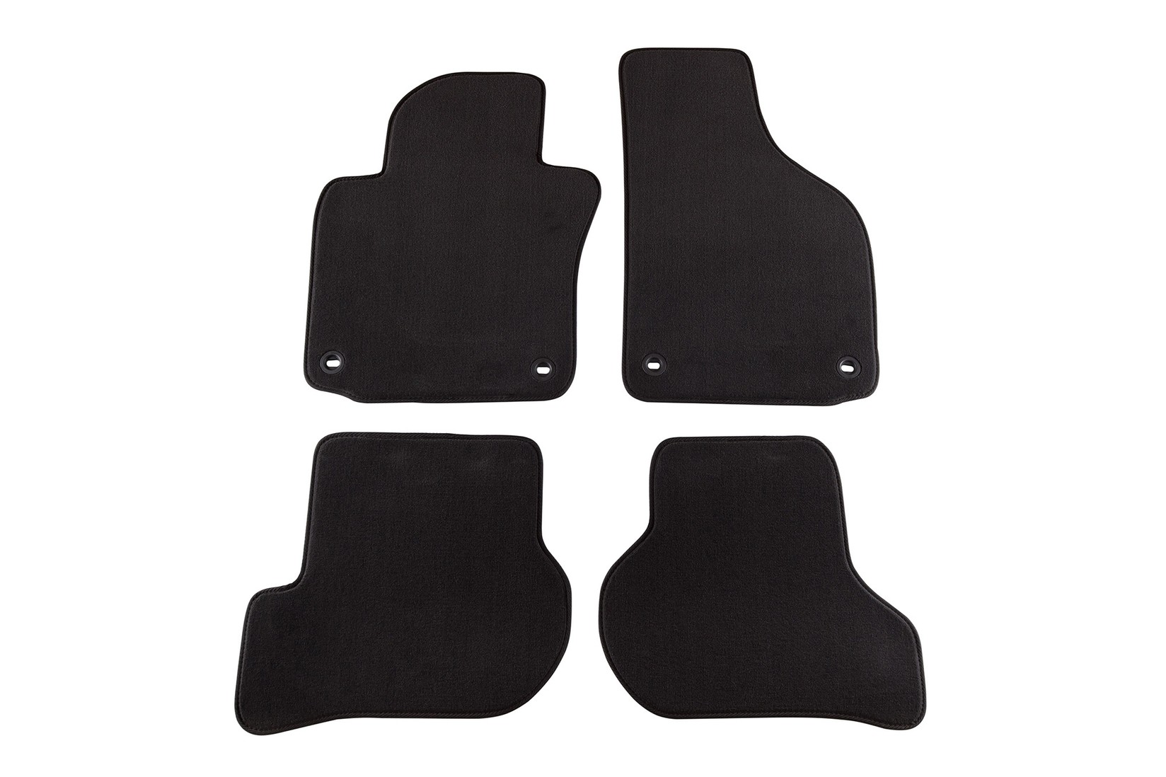 PETEX Платнени патосници за VW Golf V со овални отвори 09/2003-2008/Jetta 07/2005-2007 4 делови црни (B024) Style материјал