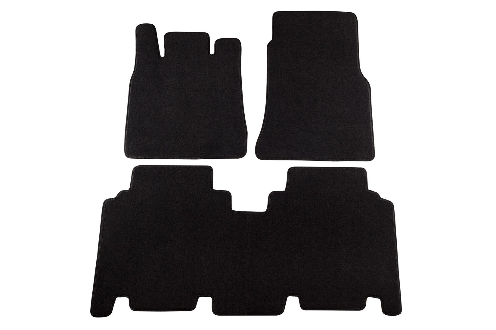 PETEX Платнени патосници за Mercedes A класа W168L A140-A190 Long(долга) верзија 06/2001-08/2004 3 делови црни (KL04) Style материјал