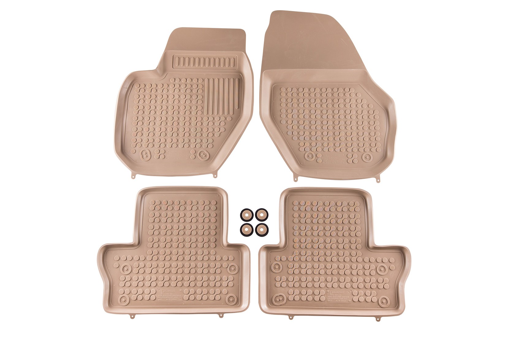 REZAW-PLAST Гумени патосници за Volvo XC60 2008-2017 S60 2010-2018 V60 2011-2018 4 дела кремави