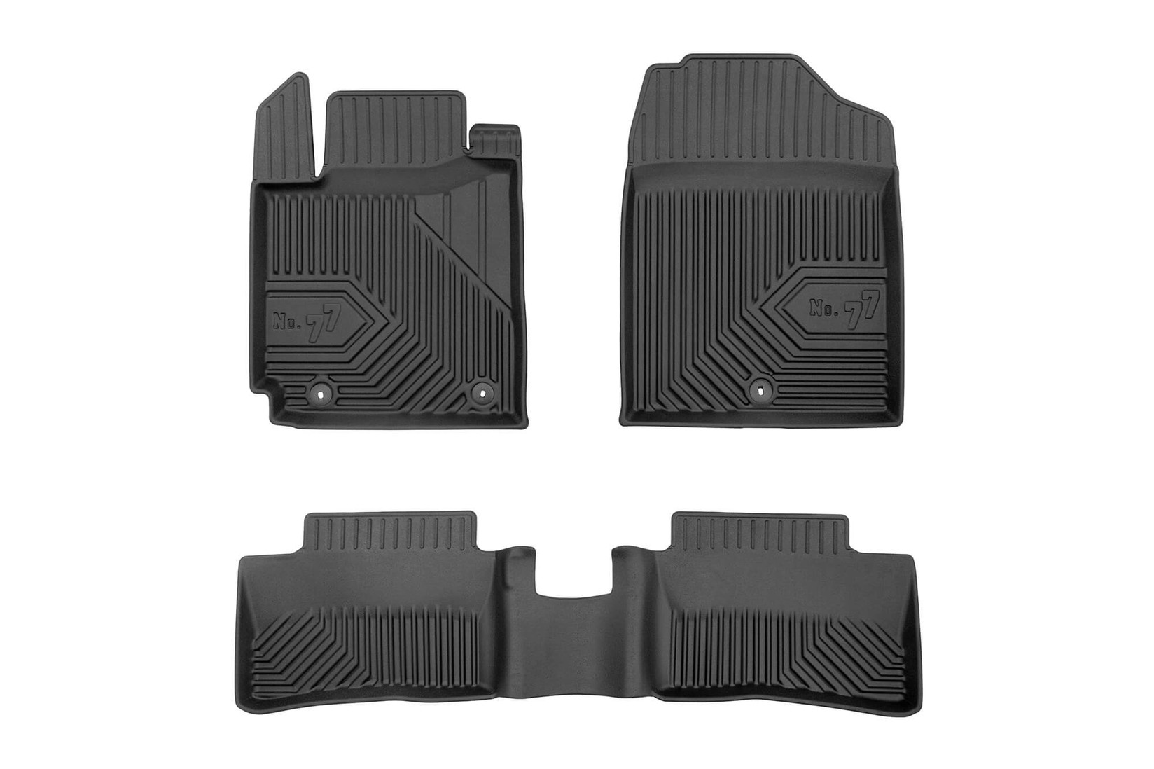 FROGUM 2.5D гумени патосници модел 77 за Kia Picanto 2011-2017 Picanto по 2017 година 3 дела црни