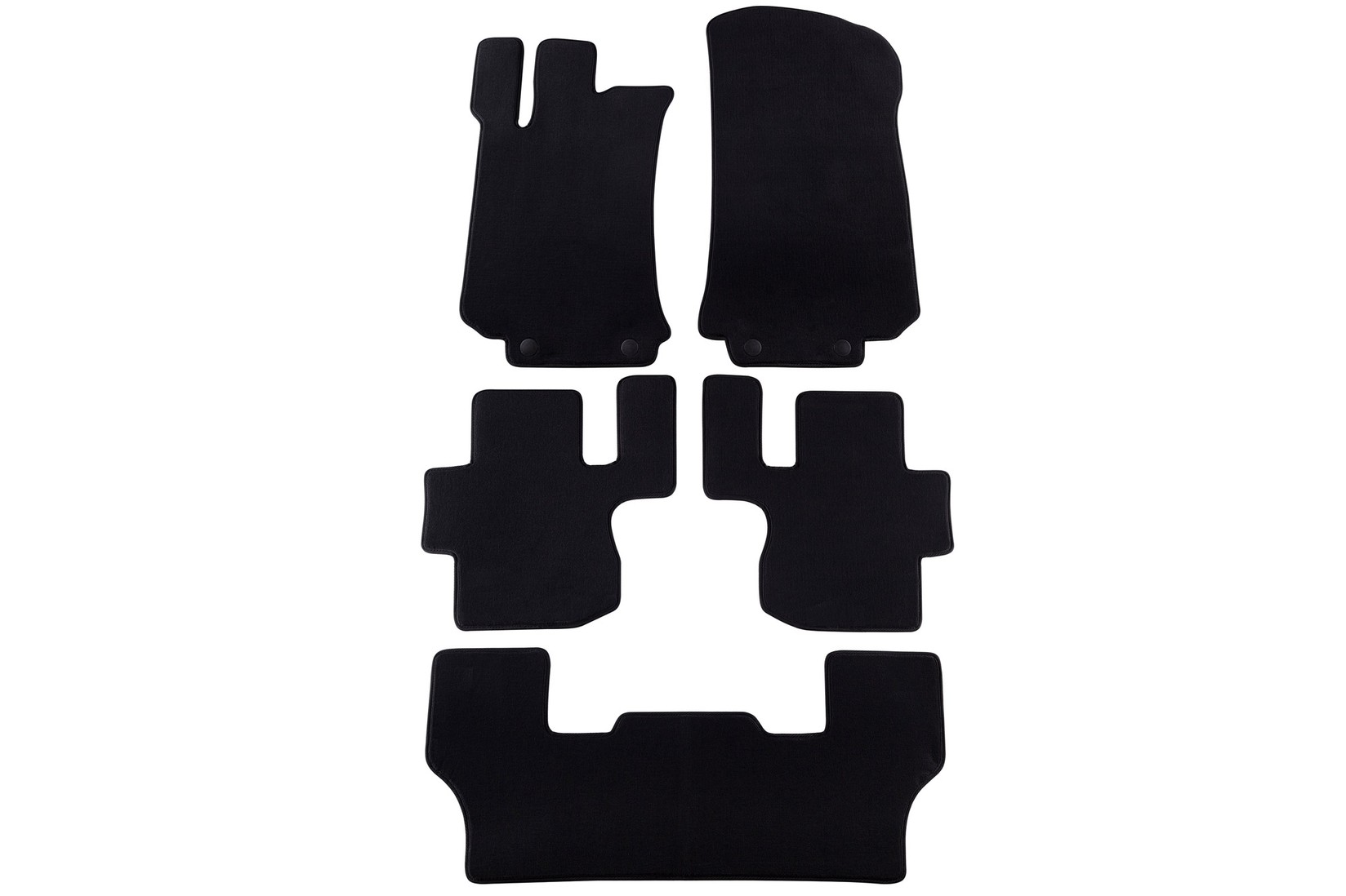 PETEX Платнени патосници за Mercedes R класа W251 кратка база 02/2006 => 5 делови црни (B064) Style материјал