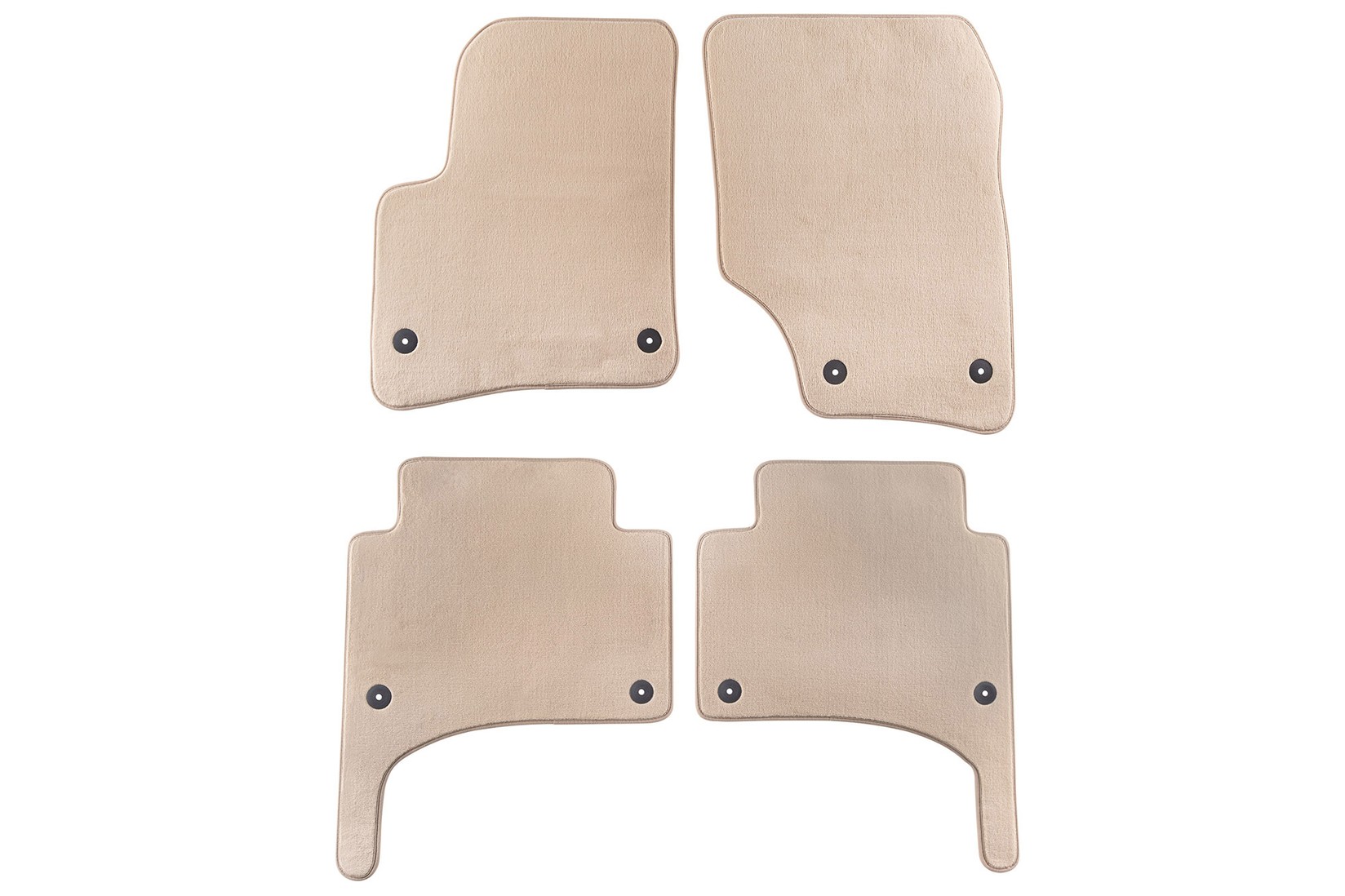 PETEX Платнени патосници за VW Touareg со округли отвори 11/2002-03/2010 година 4 делови кремави(B018) Comet материјал