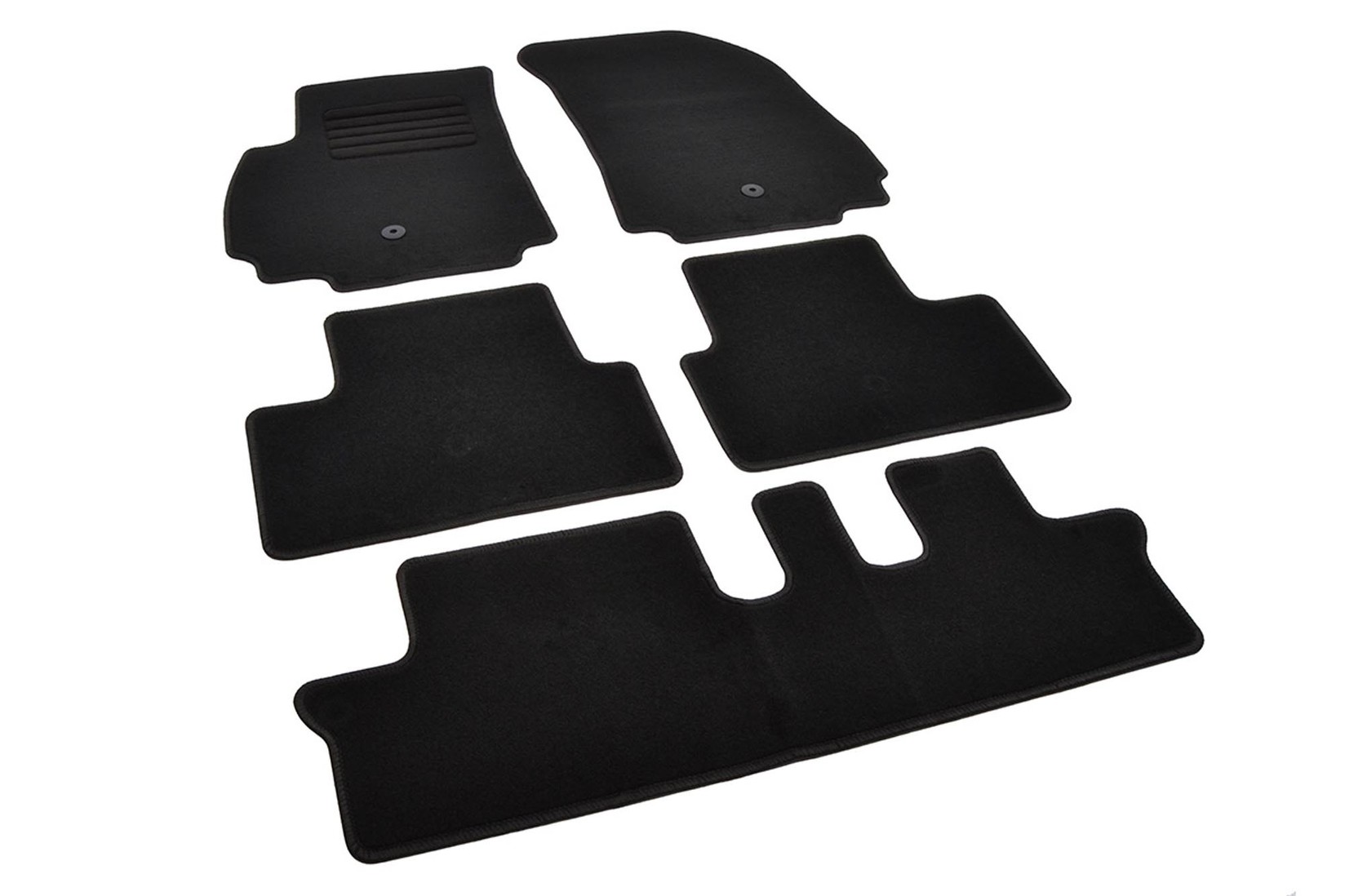 RIGUM Платнени патосници за Chevrolet Orlando по 2011 година со 7 места, 5 дела, црни