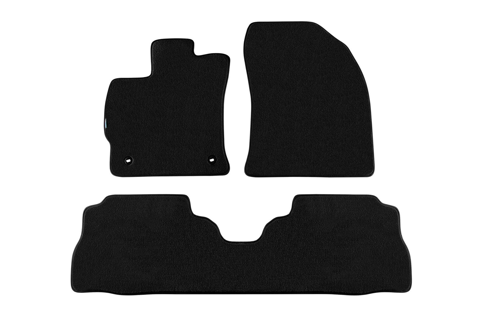 PETEX Платнени патосници за Toyota Prius Plus 7 места после 2012 година, 3 дела, црни, STYLE материјал