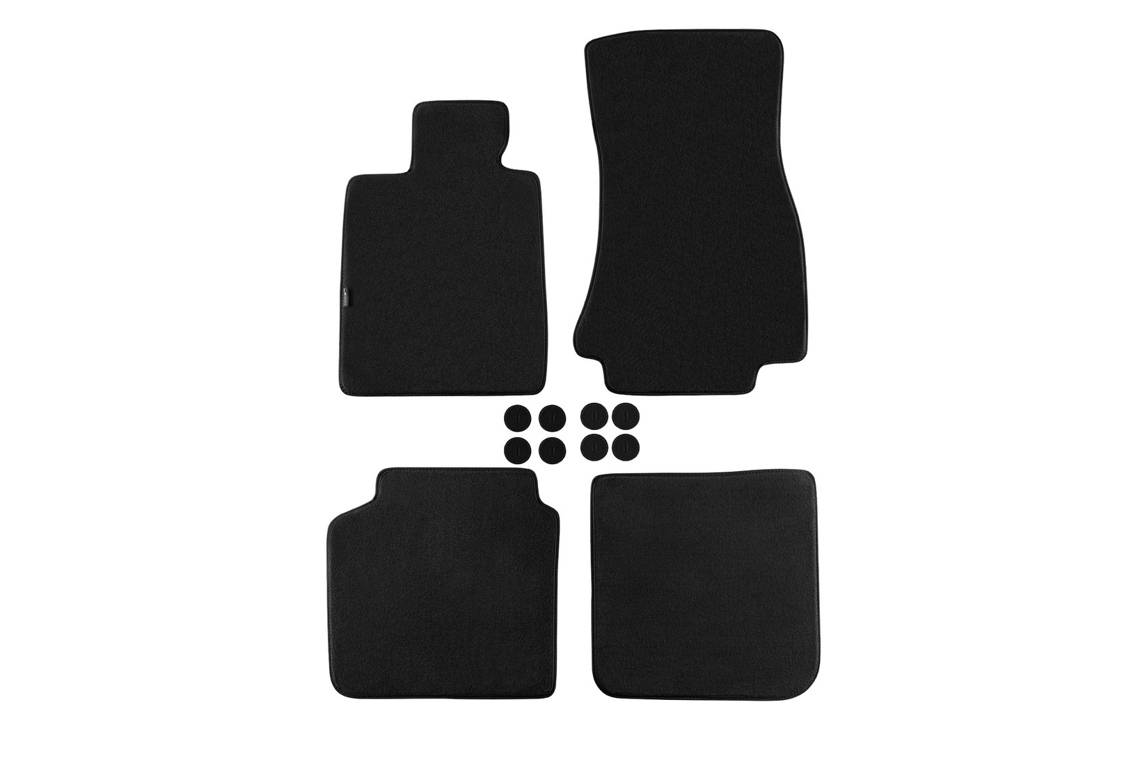 PETEX Платнени патосници за BMW серија 7 G12 по 2015 година долга верзија, 4 дела, црни, материјал Style, захват B188