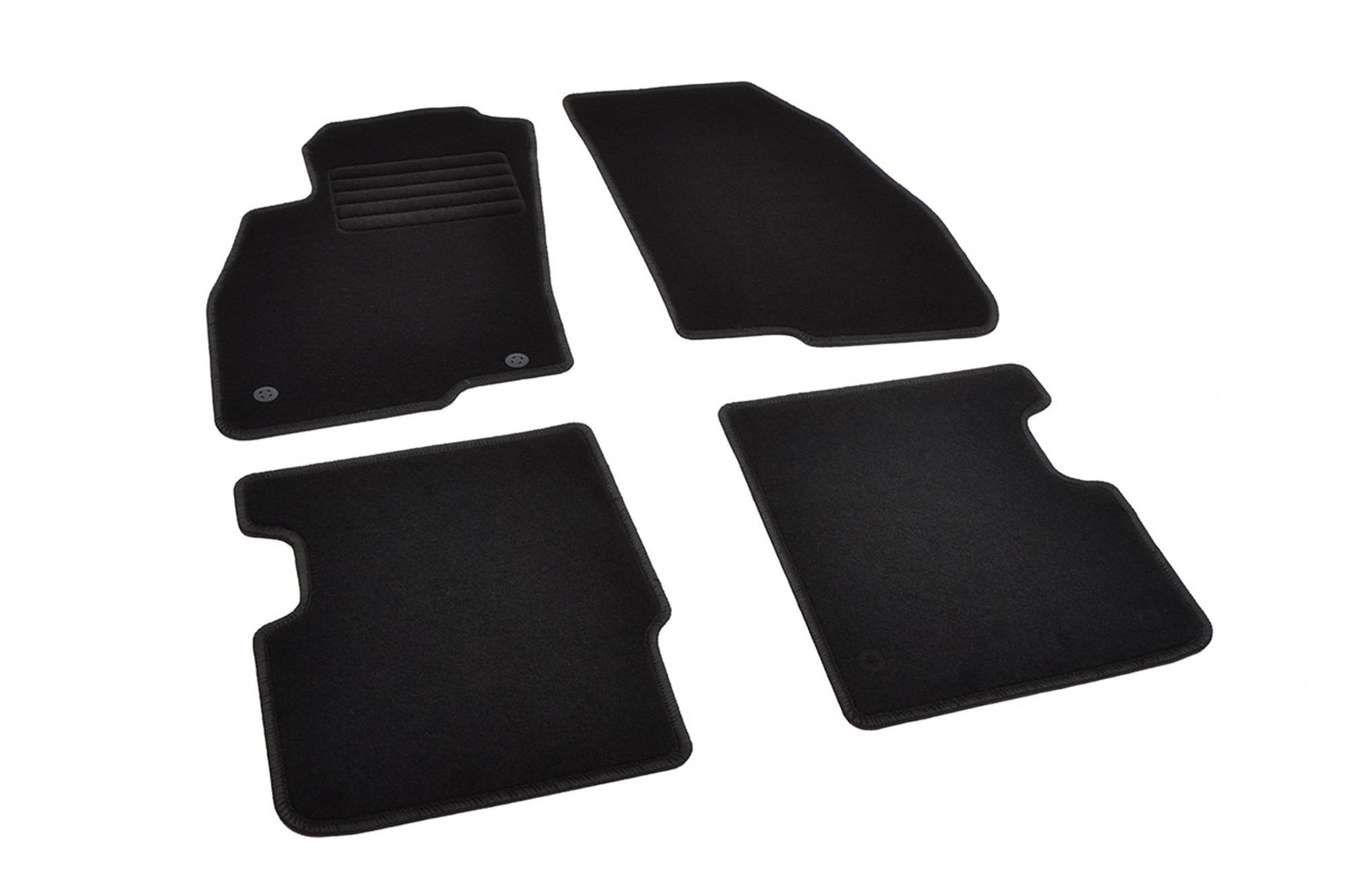 RIGUM Платнени патосници за Fiat Punto 2012-2018, Fiat Punto Evo 2009-2018, 4 дела, црни