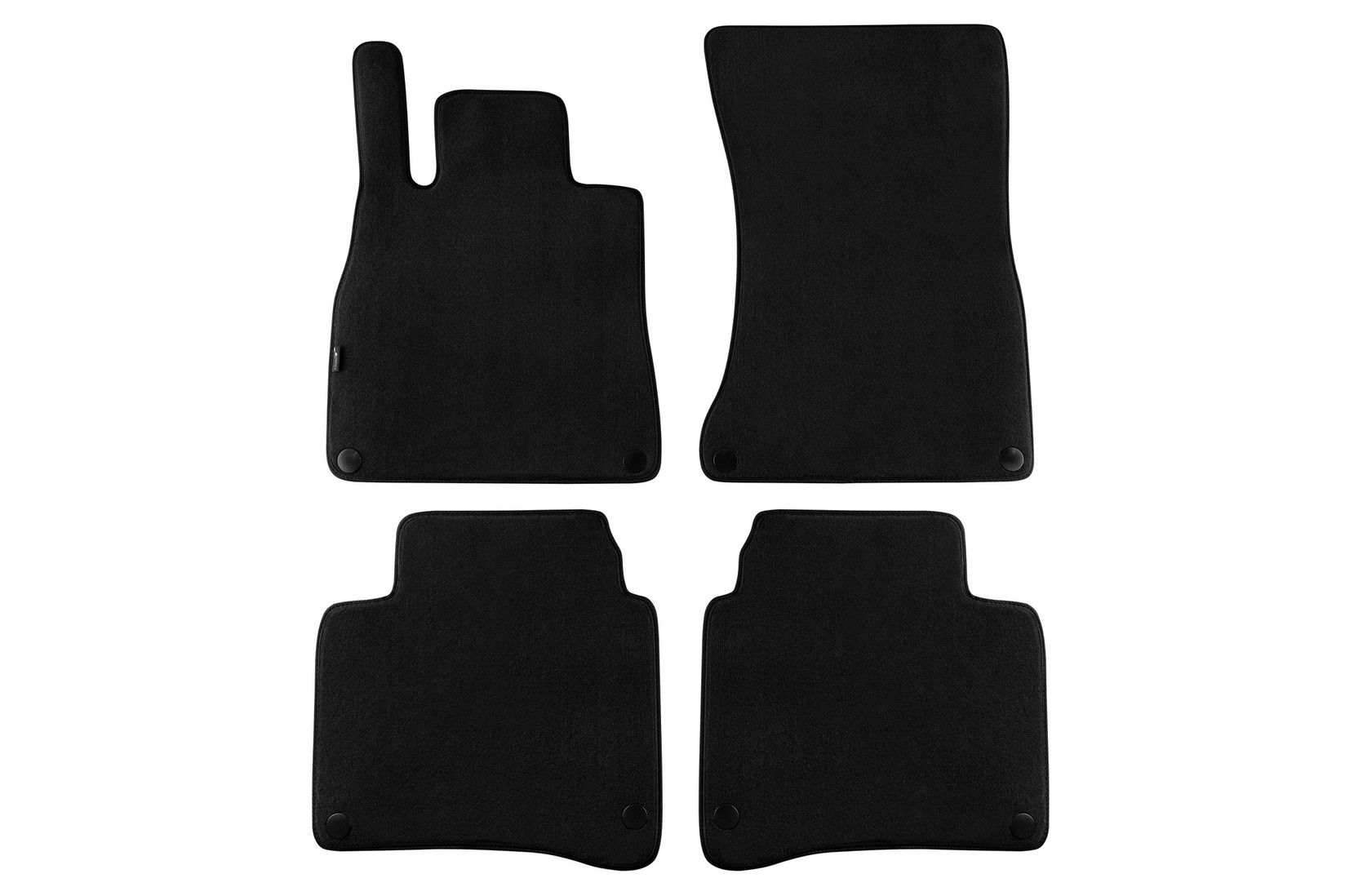 PETEX Платнени патосници за Mercedes S класа W222 2013-2020 долга верзија, 4 дела, црни, материјал Style, захват B068