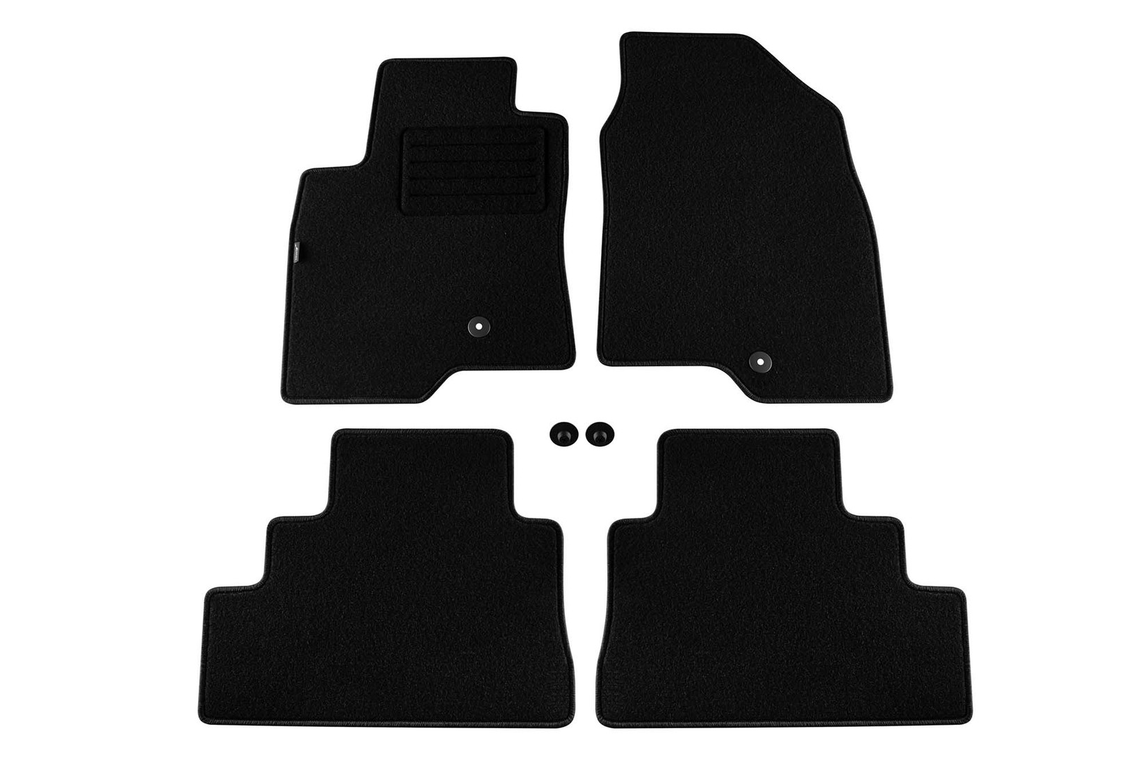 PETEX Платнени патосници за Chevrolet Captiva 2006-2015 с 5 или 7 места, 4 дела, црни, материјал REX