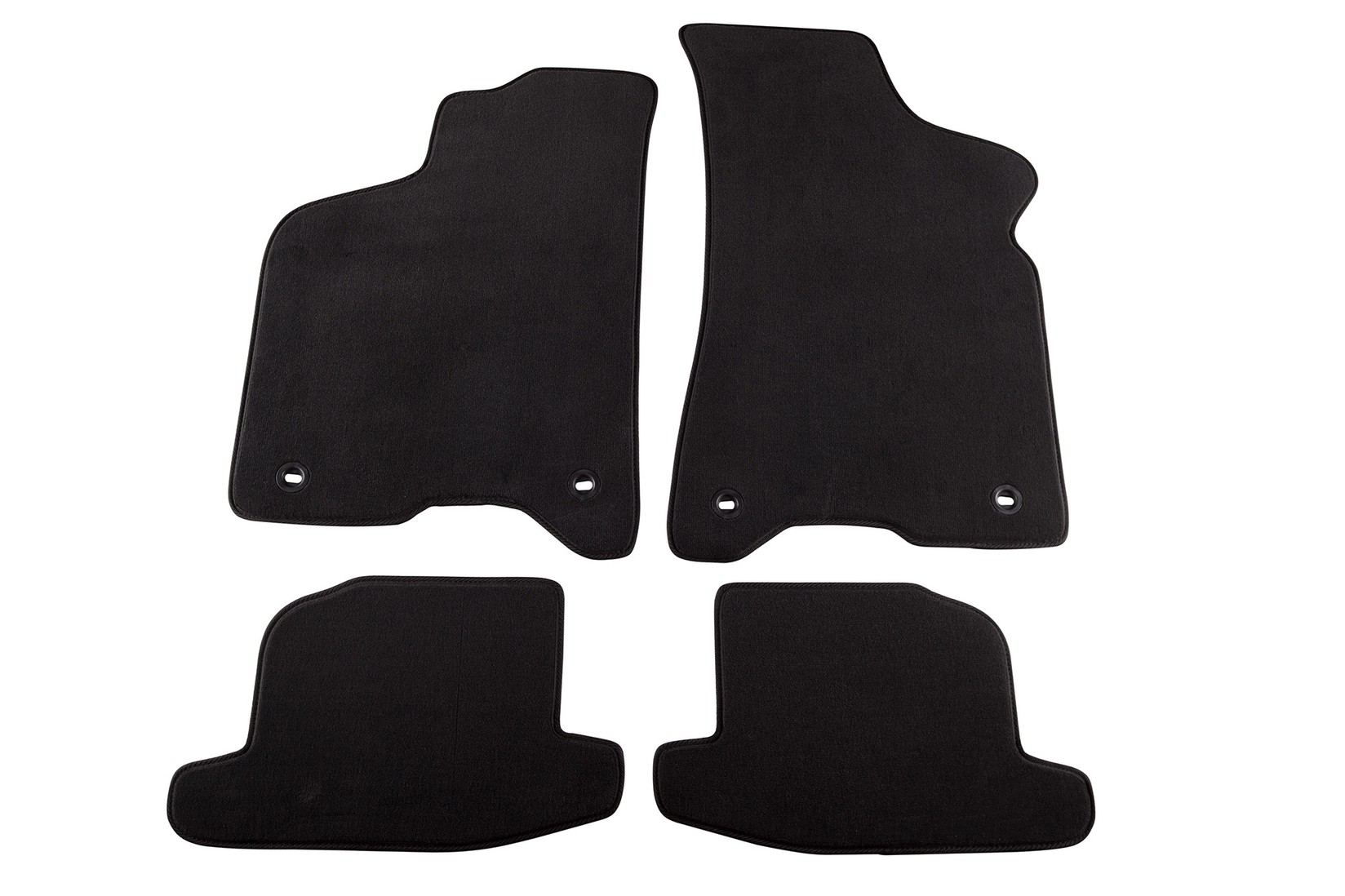 PETEX Платнени патосници за VW Lupo со овални отвори 08/2001-2005 4 делови црни (B024) Style материјал