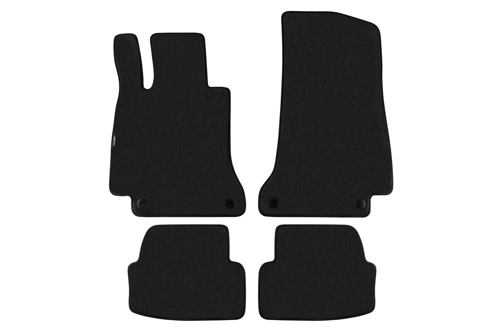 PETEX Платнени патосници за Mercedes C класа C205 купе по 2015 година, 4 дела, црни, материјал Style, захват B064