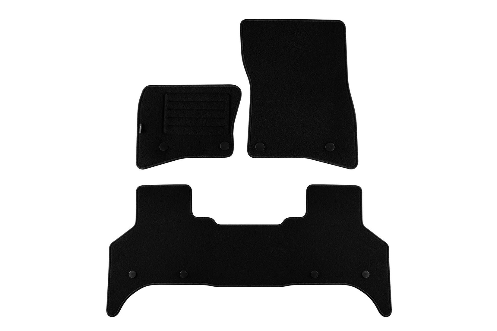 PETEX Платнени патосници за Land Rover Defender по 2020 година, 3 дела, црни, материјал REX