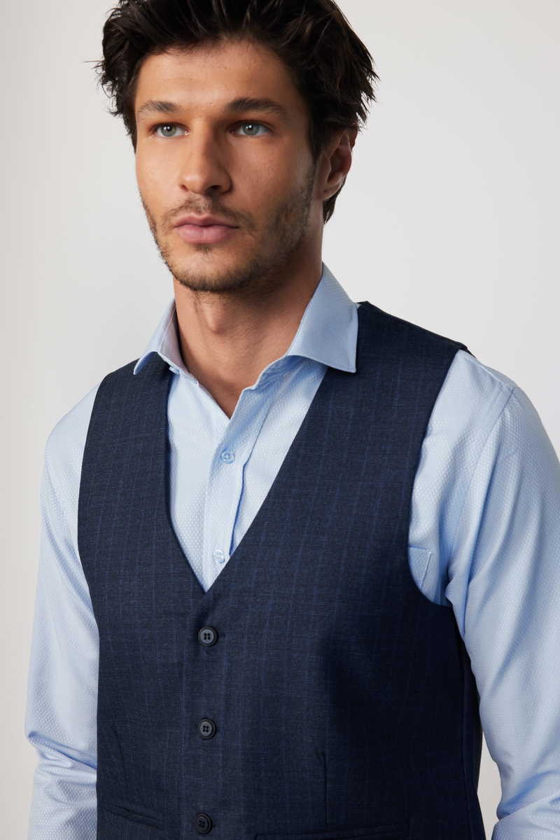 TUDORS Slim Fit елек Морнарско сина