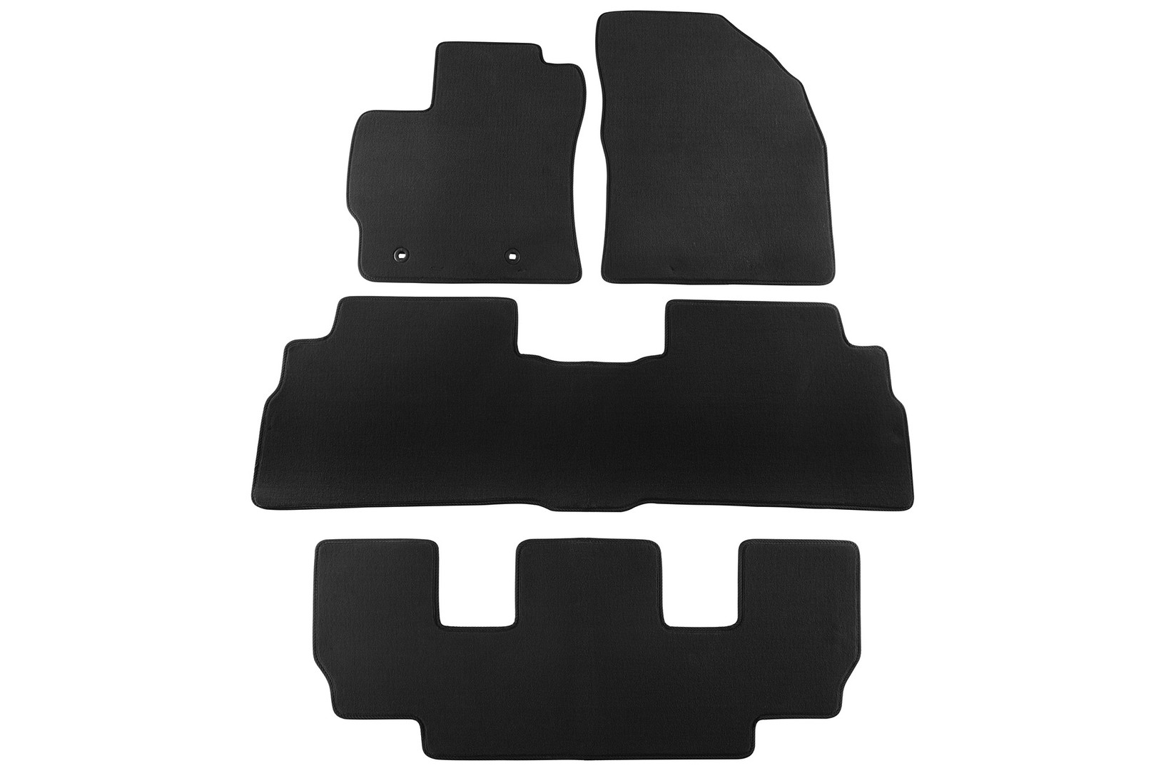 PETEX Платнени патосници за Toyota Verso 7 места 02/2013 => 4 делови црни (B252) Style материјал