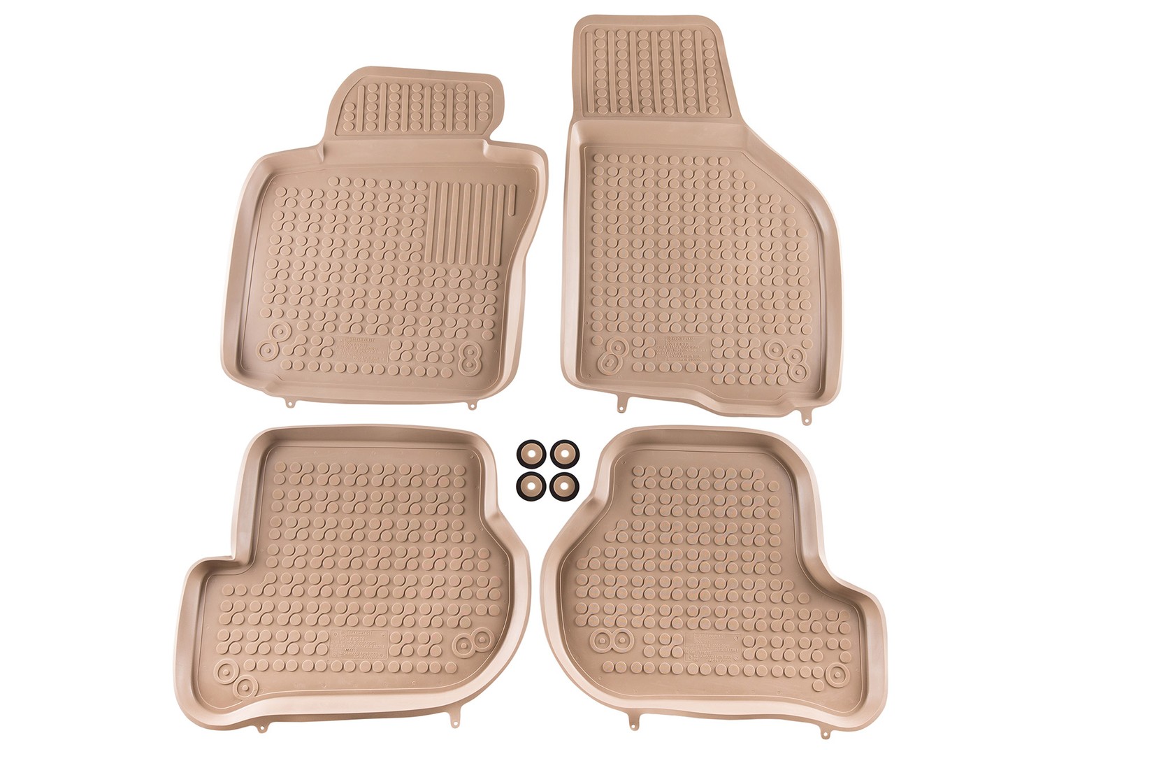 REZAW-PLAST Гумени патосници за Skoda Octavia 2004-2013 VW Golf V 2003-2009 Golf VI 2008-2013 Jetta 2005-2011 Scirocco 2008-2017 4 дела