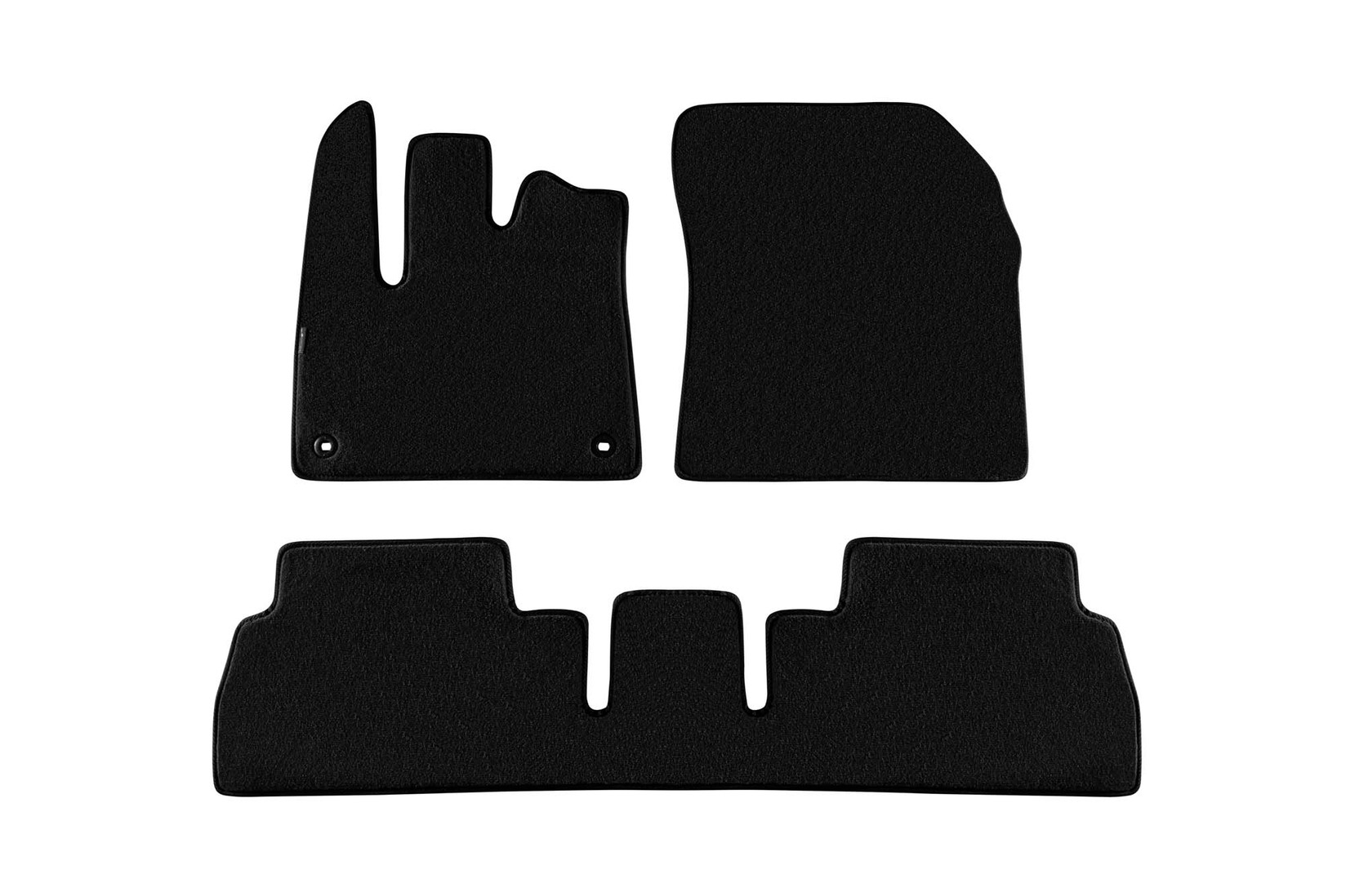 PETEX Платнени патосници за OPEL Combo E Life 5 места после 2019 година, 3 дела, црни, STYLE материјал