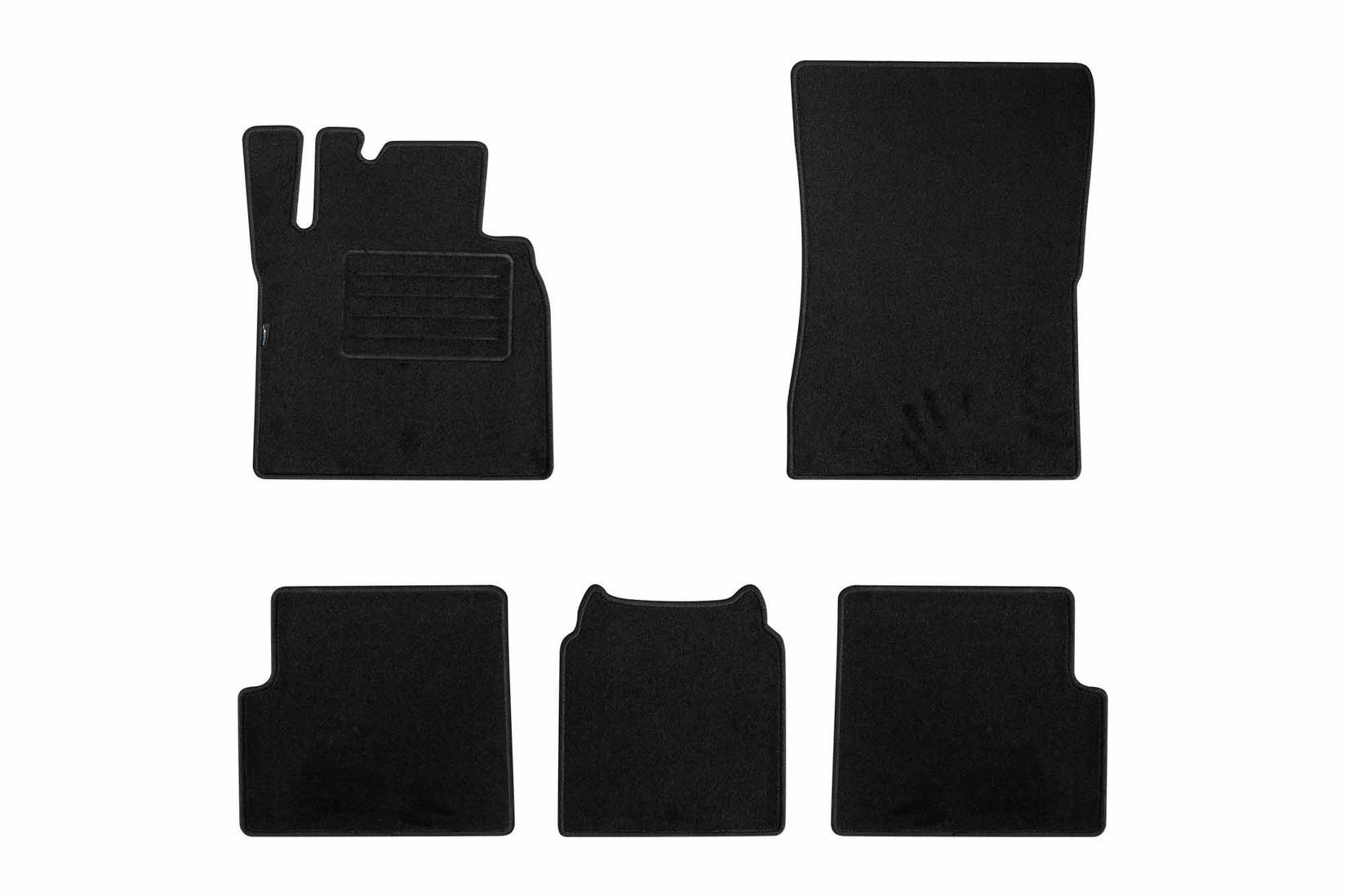 PETEX Платнени патосници за Mercedes G класа W463 2000-2018 долга верзија, 5 дела, црни, материјал REX