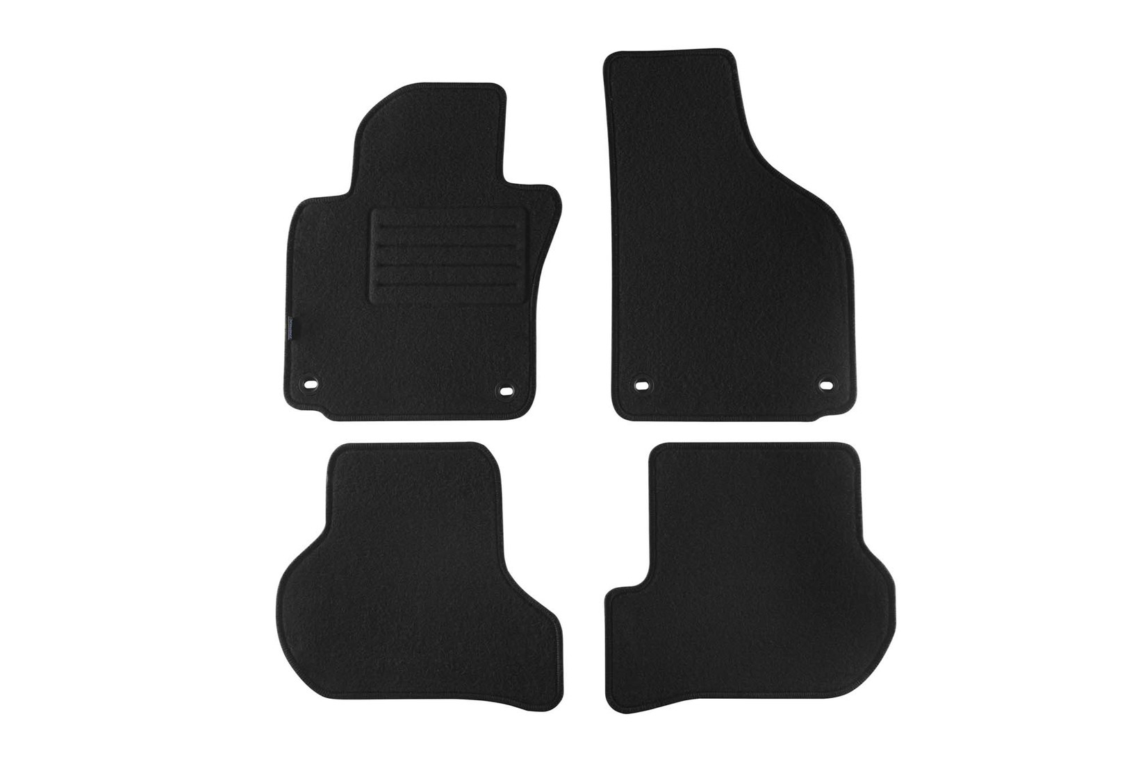 PETEX Платнени патосници за VW Golf V со овални отвори 09/2003-2008/Jetta 07/2005-2007 4 делови црни (B024) Rex материјал