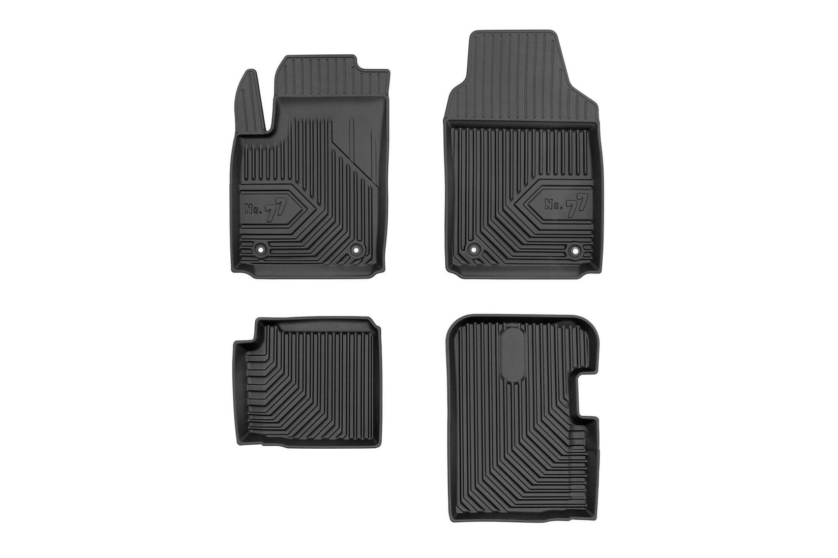 FROGUM 2.5D гумени патосници модел 77 за Fiat 500 хечбек 500 Hybrid по 2020 година 4 дела црни