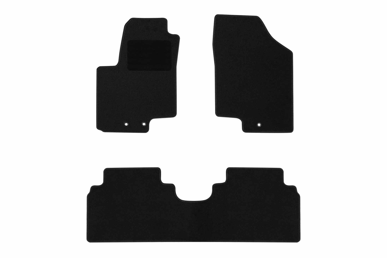 RIGUM Платнени патосници за Hyundai IX20 2010-2019, Kia Venga 2009-2017, 3 дела, црни