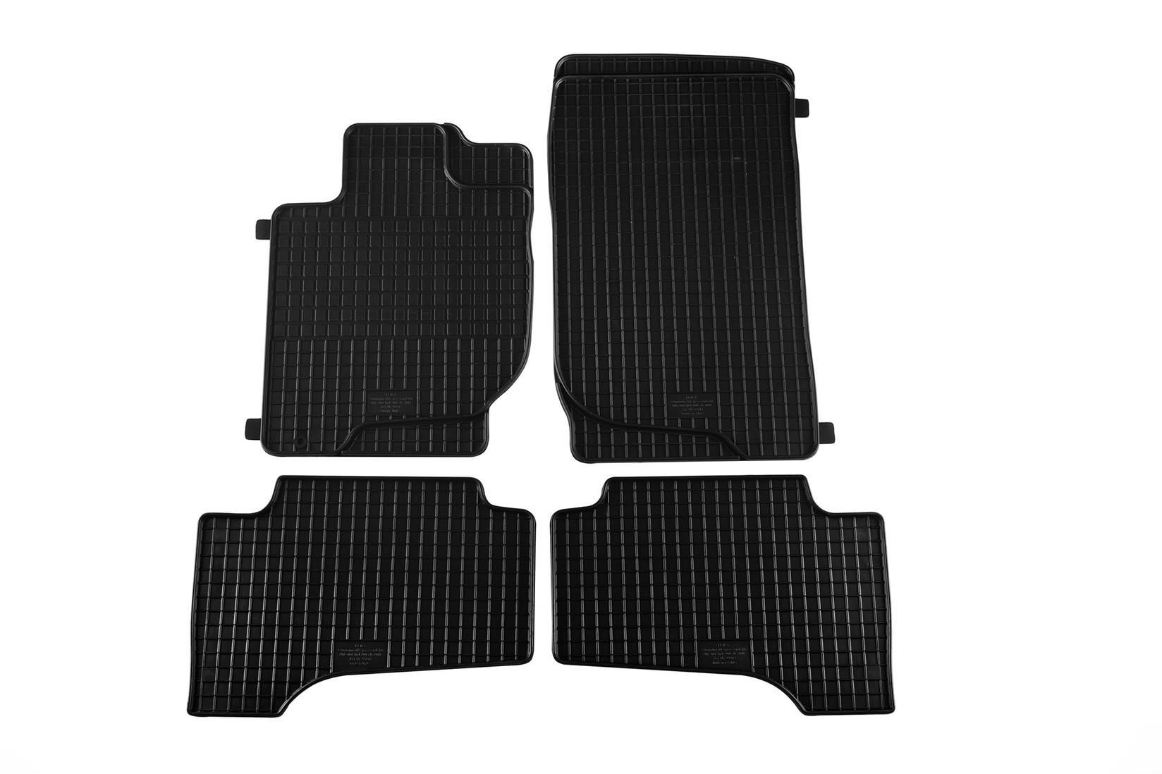 PETEX Гумени патосници за Mitsubishi L200 2008-2015 L200 по 2015 година двојна кабина 4 дела црни