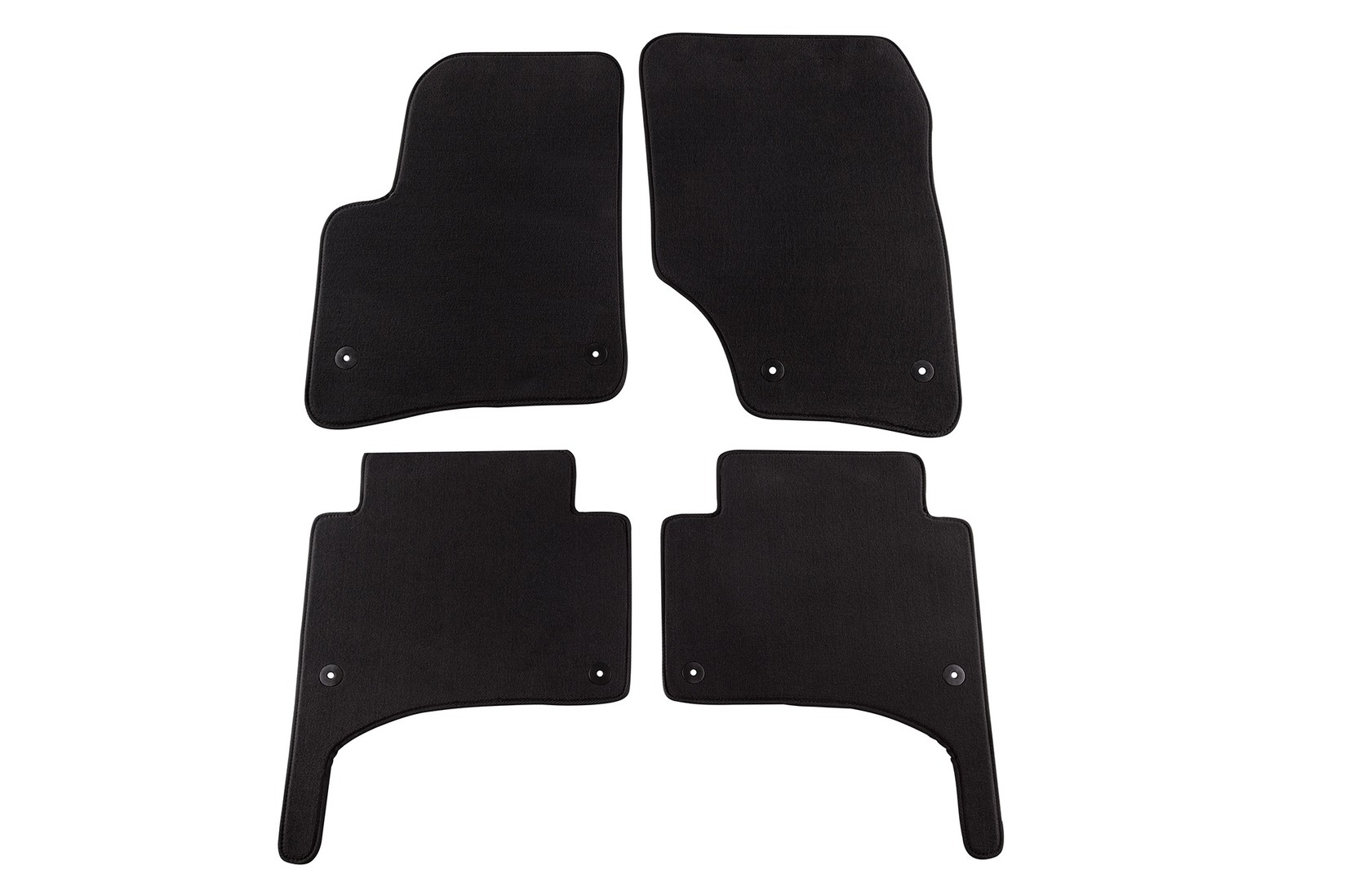 PETEX Платнени патосници за VW Touareg со округли отвори 11/2002-03/2010 година 4 делови црни (B018) Style материјал