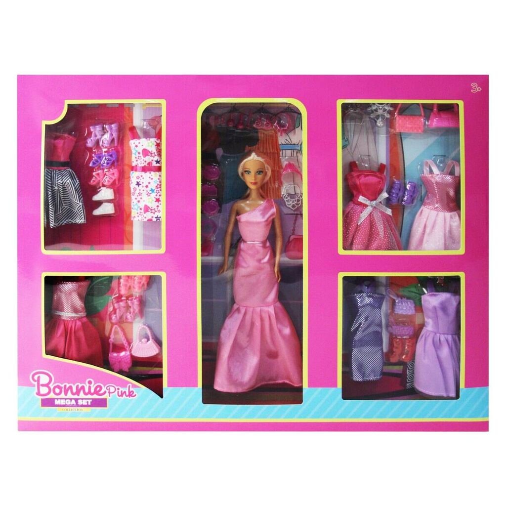 Bonnie Pink Модна кукла со облека и додатоци, 29см