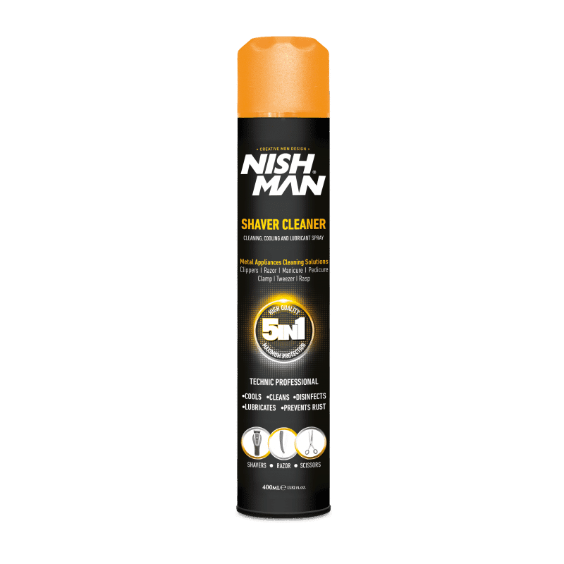 Nishman Спреј за чистење машинки Shaver Cleaner Cleaning Cooling And Lubricant Spray 400 ml 5in1