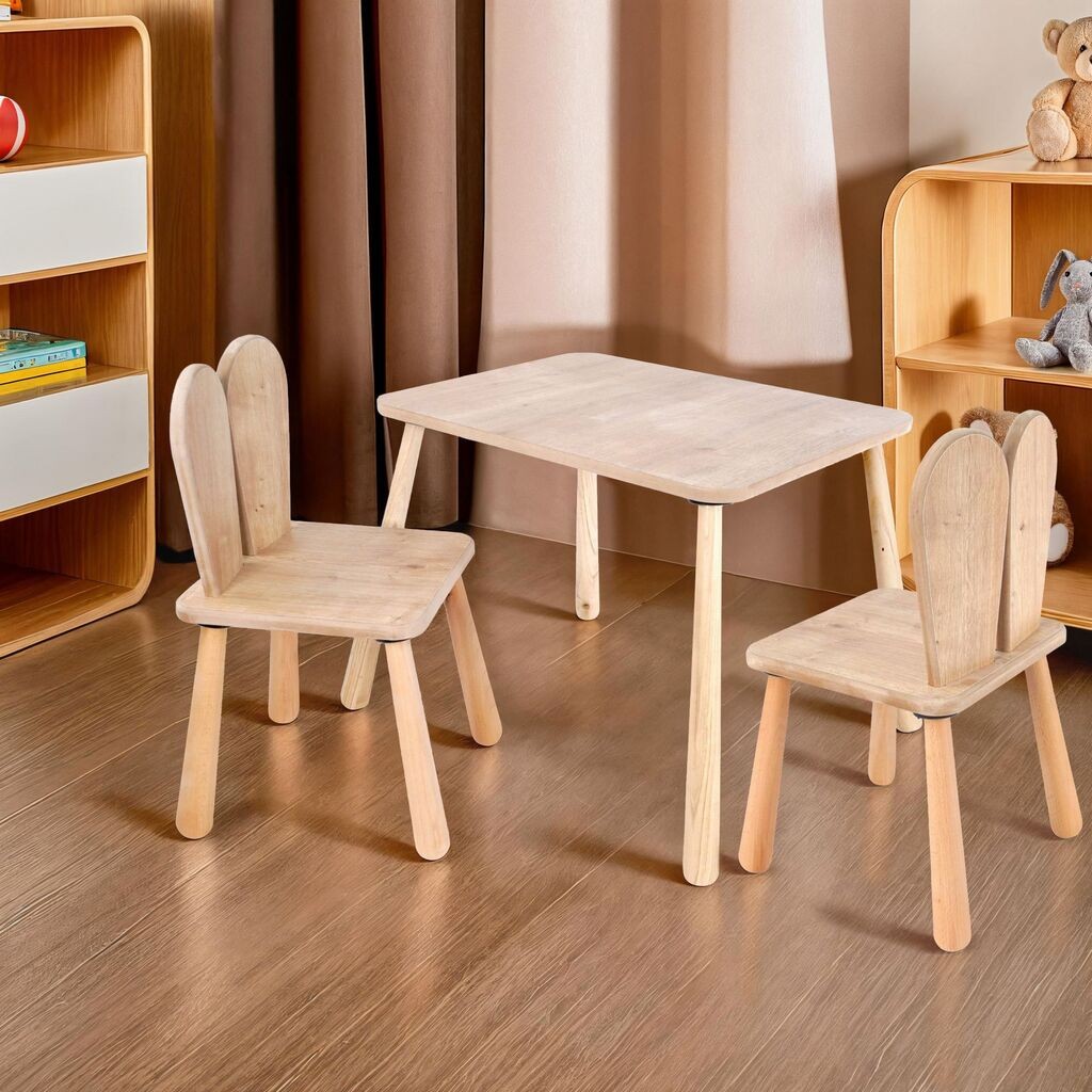 Детска маса Hanah Home и 2 столчиња BLTYZ-AKTV061-1, дабова боја