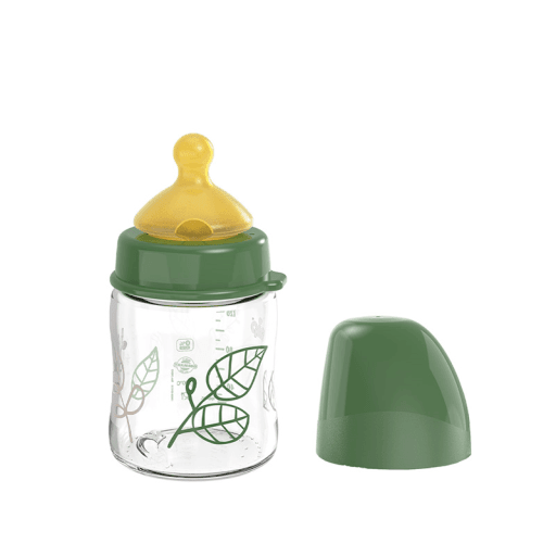 NIP Шише Стаклено со Широк Отвор Чери Грин 120мл со Каучук Цуцла за Машко S