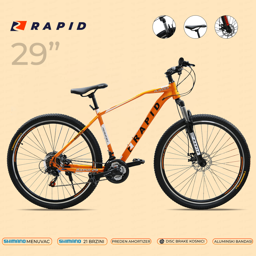 Rapid Велосипед 29 Planner Портокалов 3 25197