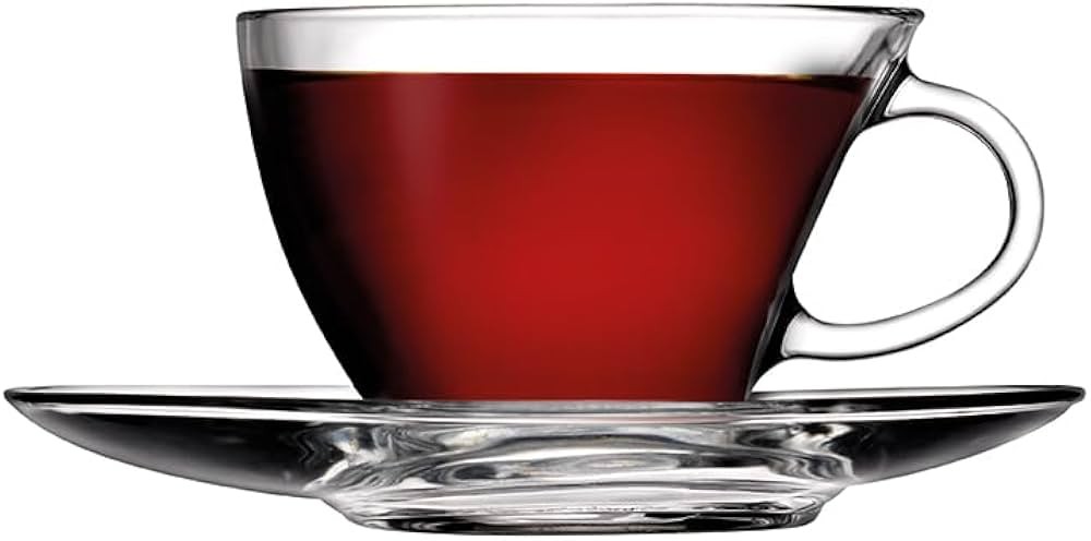 Pasabahce Сет од 6 чаши и 6 тацни