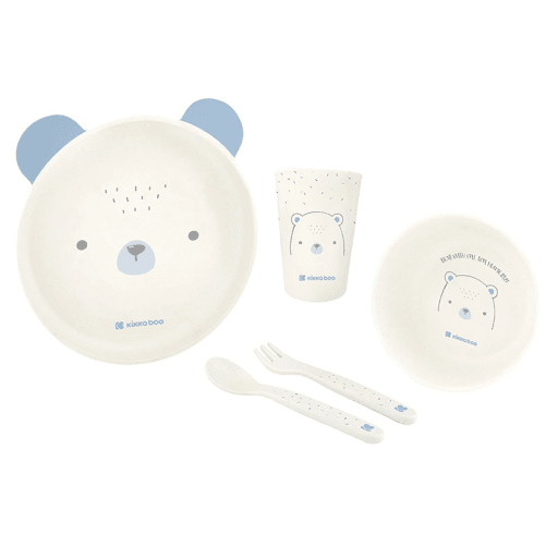 KIKKA BOO Сет за хранење беар вит ми плав