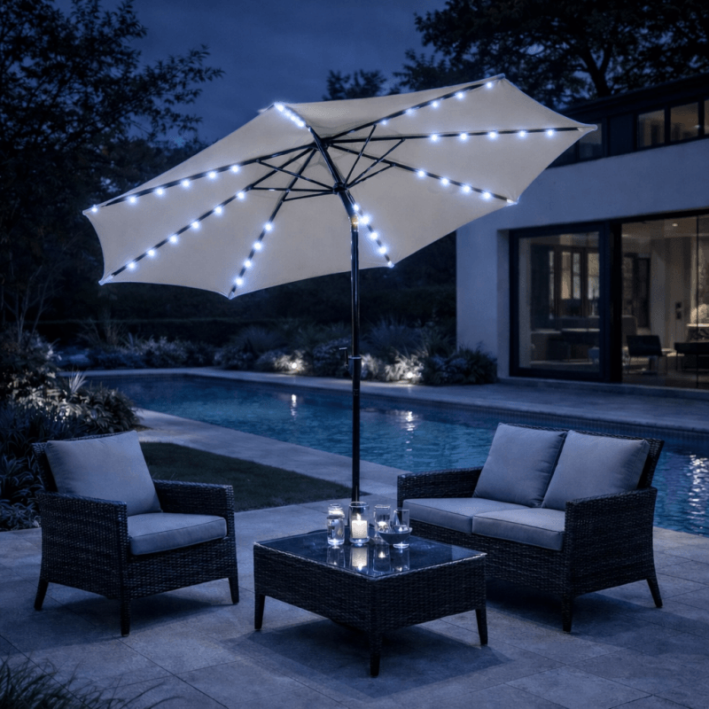 VERANO Чадор со LED осветлување TX-L001 O2.7 m + База резервоар за вода TX-B002 22 L