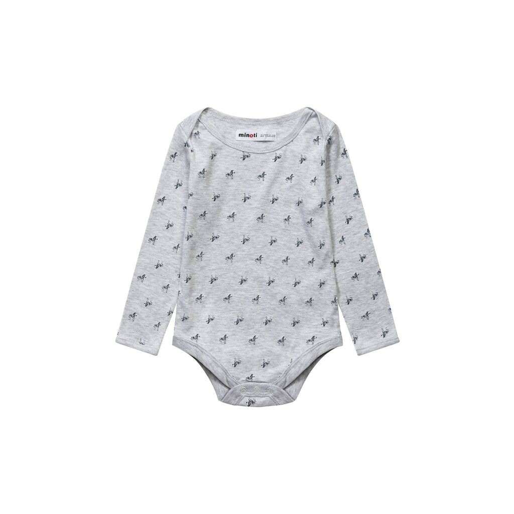 Minoti Боди со долг ракав Gray zebra