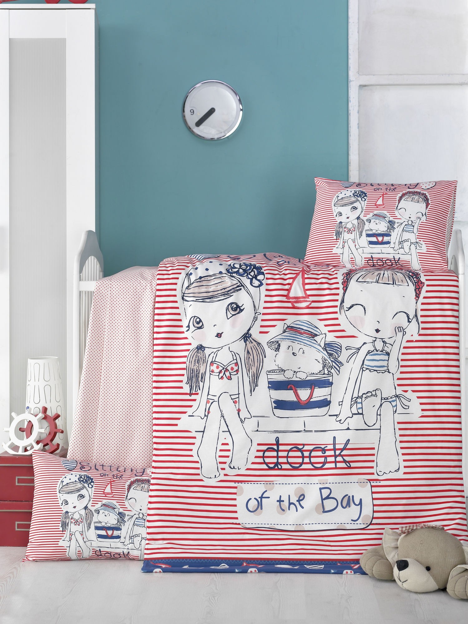 Постелнина L'essentiel Maison за бебиња Две девојчиња, 100x150 см, бела