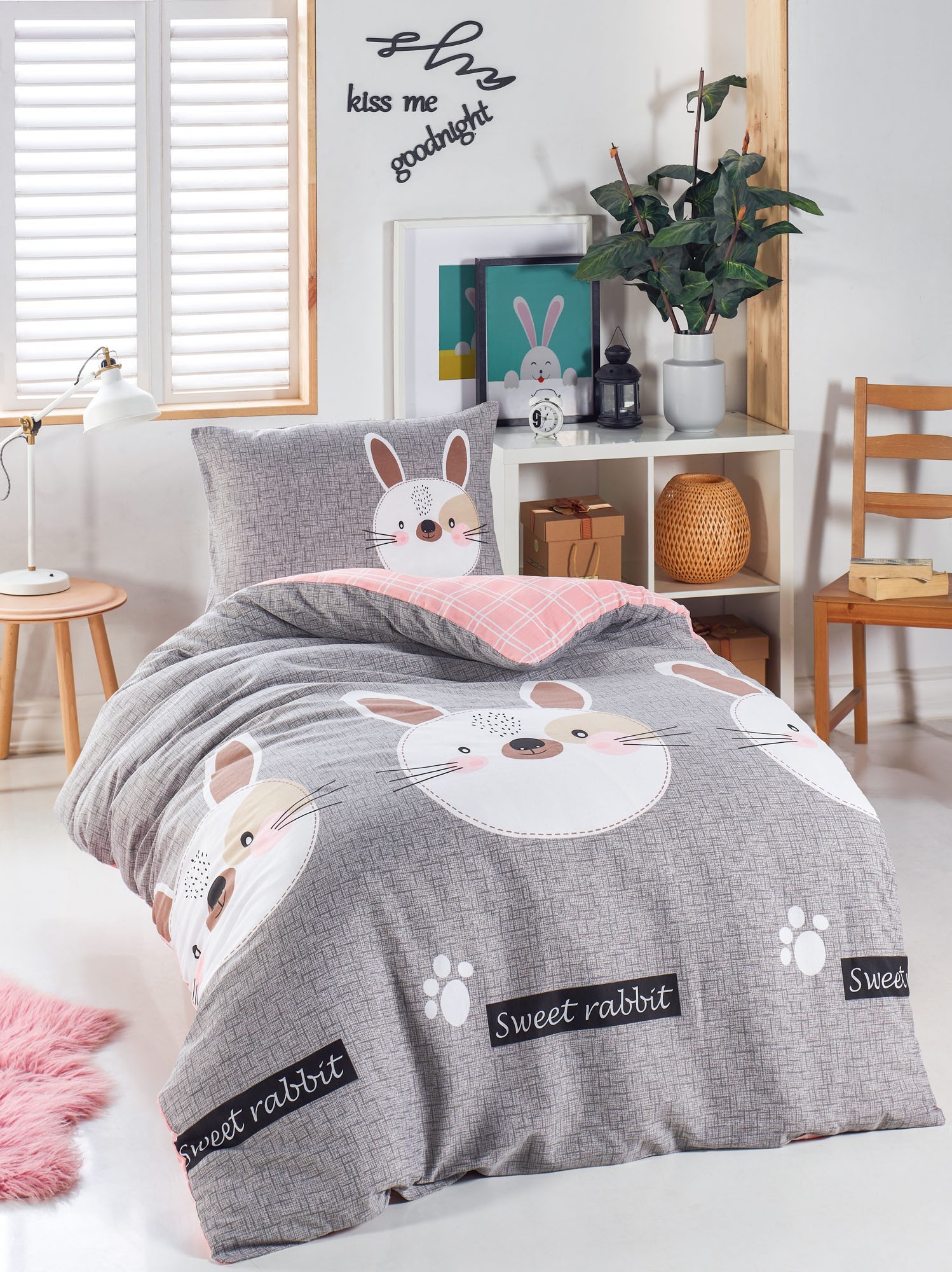 Комплет за еднокреветни кревети L'essentiel Maison Tavsancik, 140x200cm, сива боја