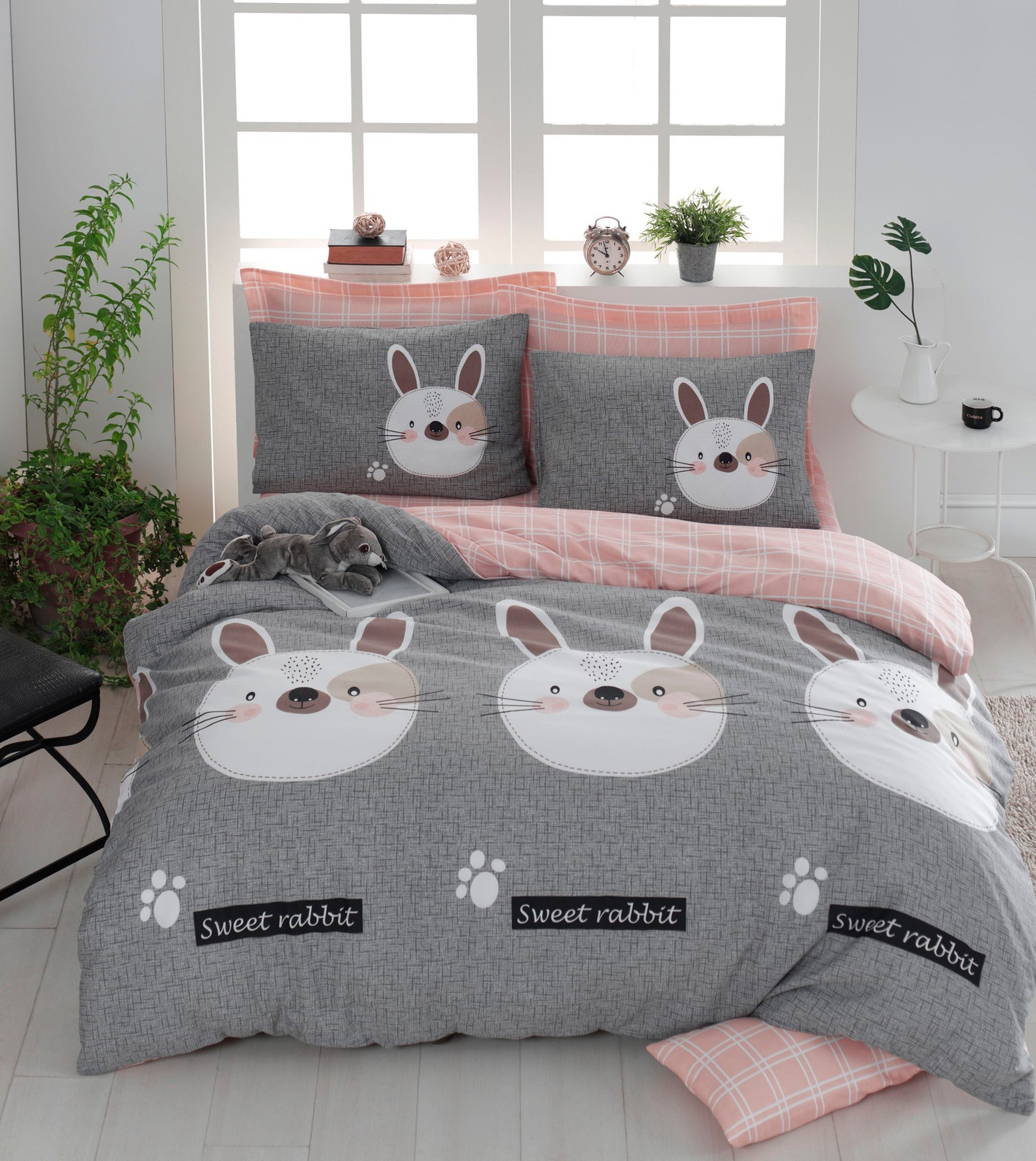 Комплет за двоен кревет L'essentiel Maison Tavsancik, 200x220cm, сива боја