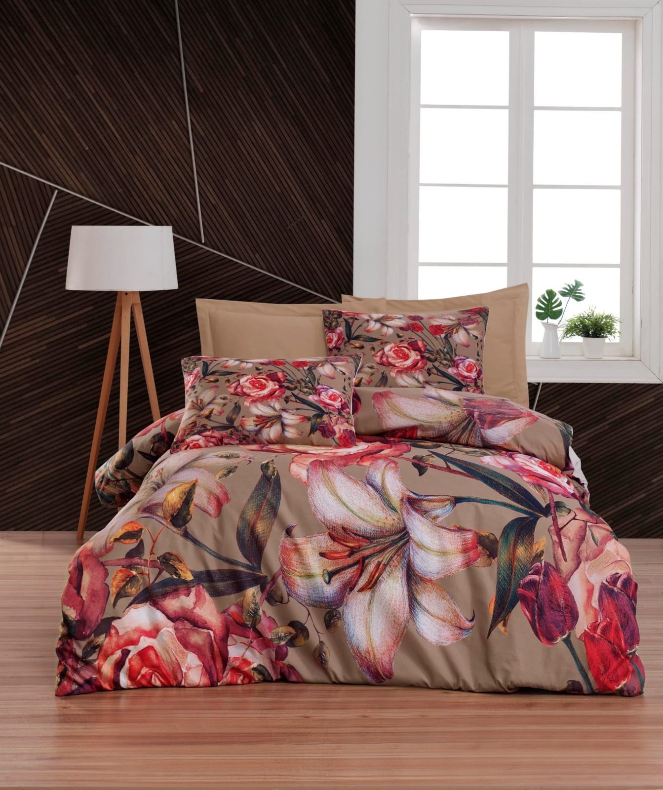 Комплет постелнина L'essentiel Maison 470, 160x220cm, кафеава