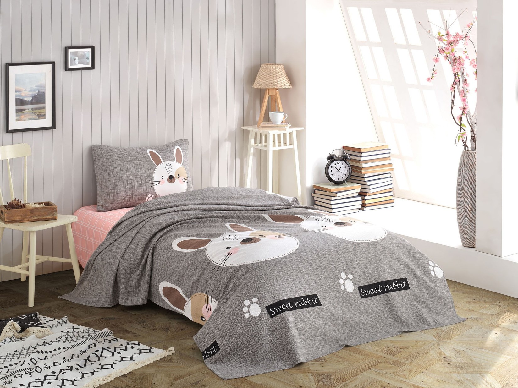 Комплет прекривки и навлаки за перници L'essentiel Maison, сива, 160x230 см