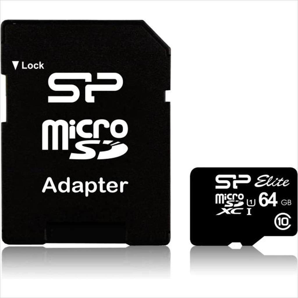 Silicon Power Мемориска Картичка Micro-Sd Elite Sdxc 64Gb C10 Со Адаптер, Sp064Gbstxbu1V10Sp