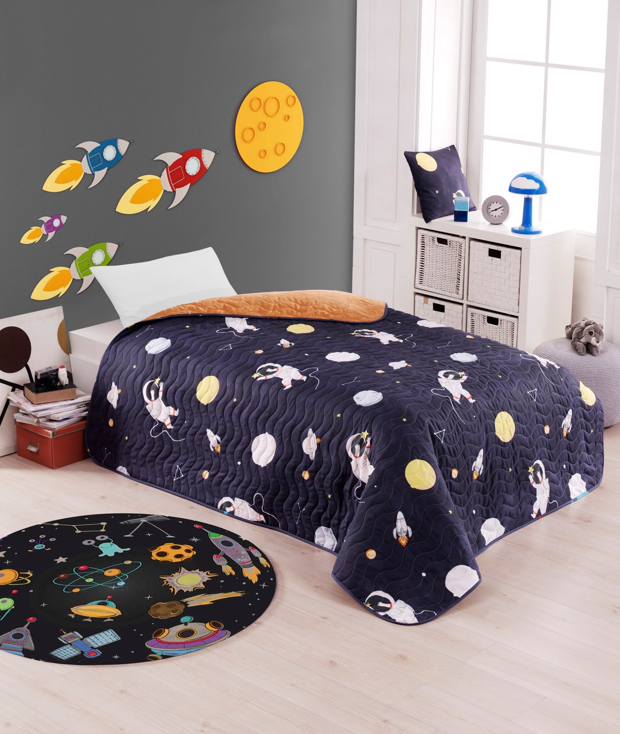 L'essentiel Maison Комплет Постелнина единечна Astron, 140x200cm, црна