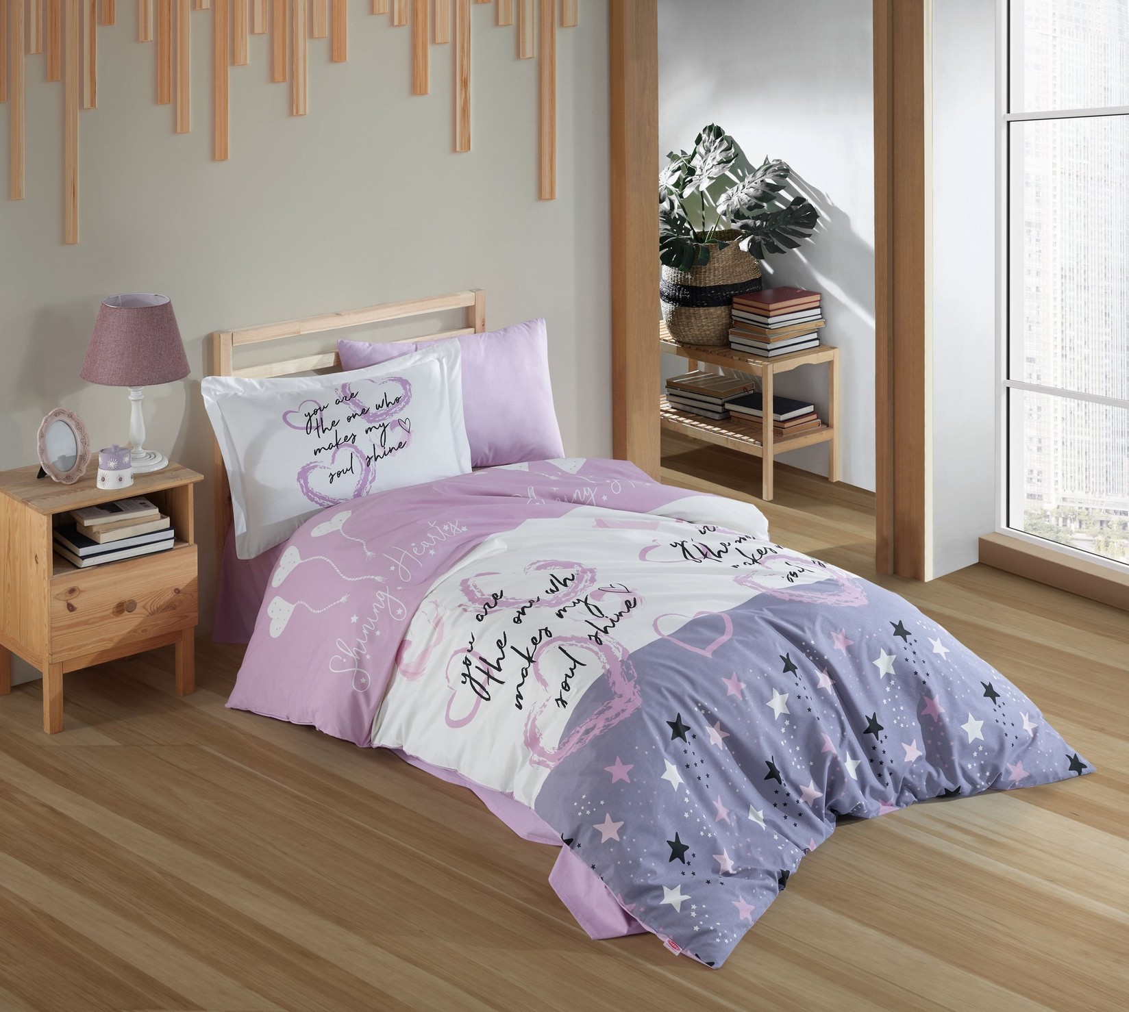 Комплет постелнина L'essentiel Maison Voyager, 160x220cm, виолетова