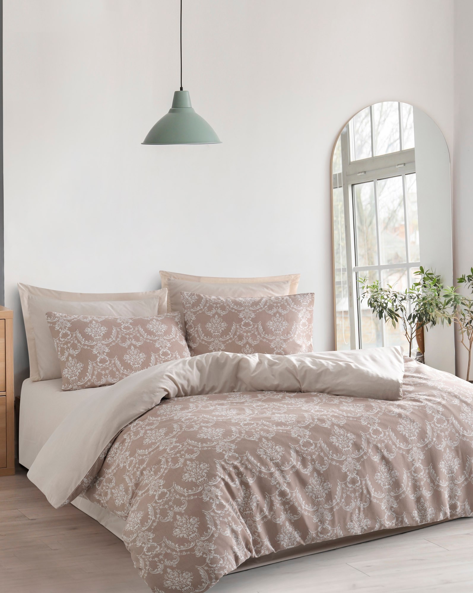 Комплет постелнина L'essentiel Maison Pure, 160x220cm, кафеава